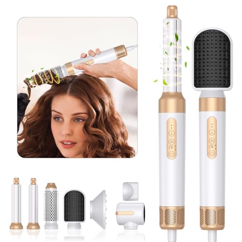 Brosse Soufflante Golden Goods Airstyler 7-en-1 Sèche-cheveux Brosse Coiffante Chauffante White/Gold Edition