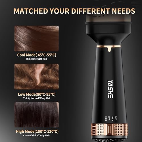 Brosse soufflante YASHE 4 en 1 Chauffante pour coiffeur Noir
Brosse chaîforme chauffante YASHE 1200 W pour sécher et lis