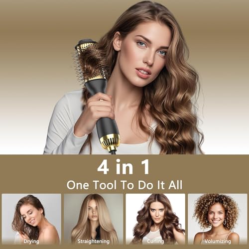 Brosse Soufflante TQQ Or Noir Global Recycled - Cheveux Tout Types - Salon One-Step Chauffante Volumisante