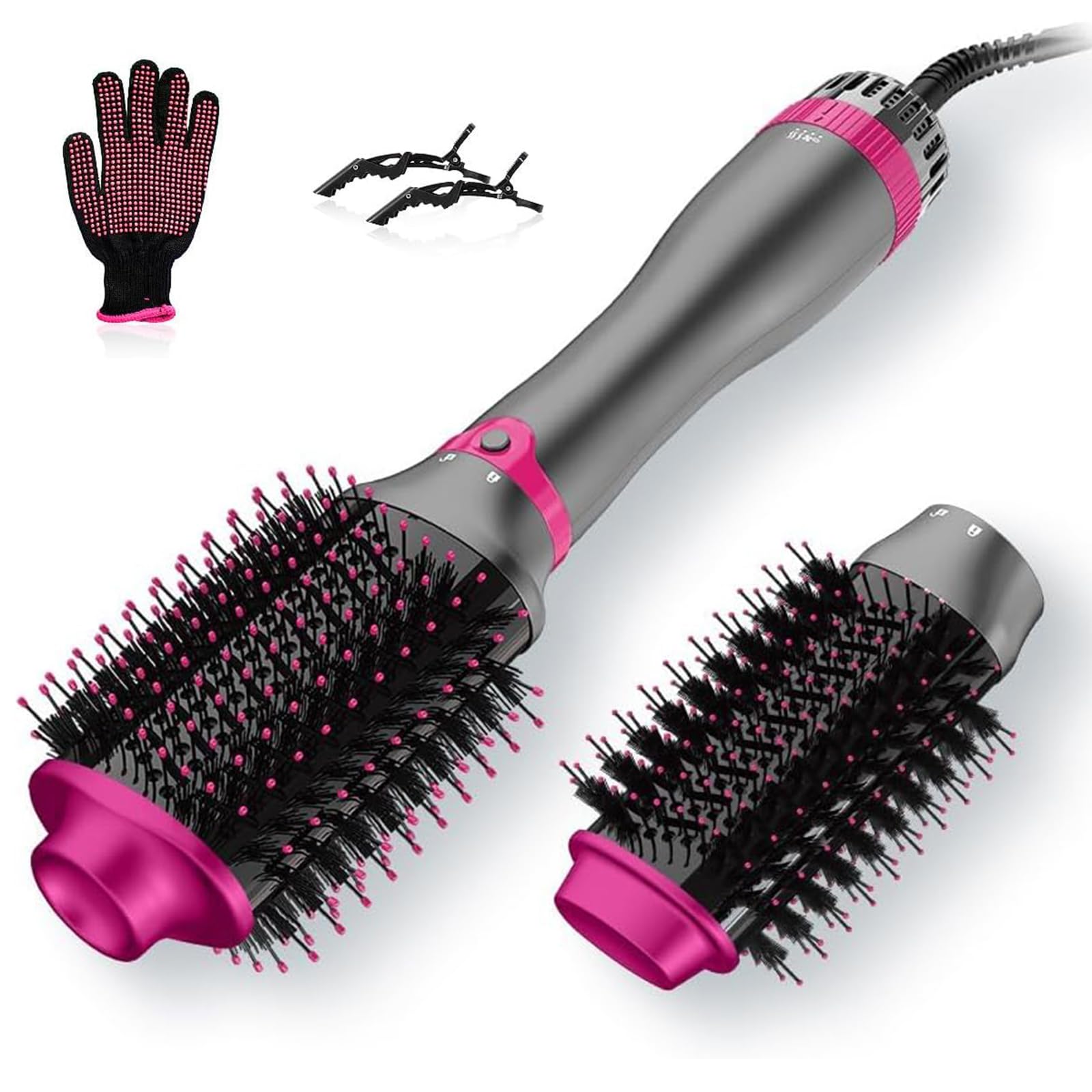 KinseiBeauty Sèche-cheveux Brosse 1200W, Brosse Lissante Chauffante pour Salon, Solution One-Step pour Cheveux Lisses et